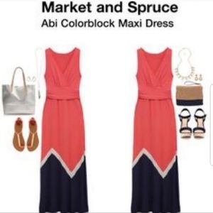 Market & Spruce ABI colorblock maxi dress Size Med
